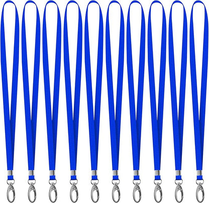 10 Pack Lanyards for ID Badges, Cruise Ship Cards, Keys, Keychain, Long-lasting Neck lanyard Strap with Clasp, Cruise Badge Key Lanyards for Men, Women, Teachers, Kids (Bright Blue)