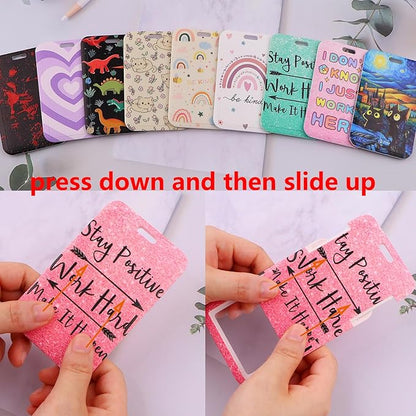 Pink Layard for Keys Funny Work ID Badge Holder Lanyard & Retractable Badge Reel Cute Key Lanyard for Women Girls Staff for ID Badges Aesthetic ID Card Holder Lanyard