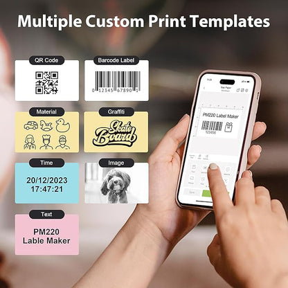 Thermal Labels for Nelko PM220 Label Maker, 2'' x 1.18'' (50x30mm) Thermal Sticker Label, Waterproof, Multi-Purpose Label Tape, 6 Roll of 230 Self-Adhesive Thermal Paper (White)