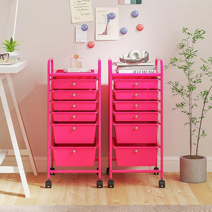 ARLIME 6-Drawer Rolling Storage Cart, Multifunctional Storage Organizer Cart with Wheels, Mobile Utility Cart for Home Office Garage Tools