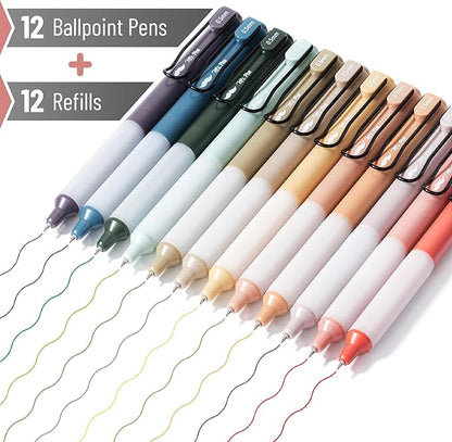 Mr. Pen- Retractable Gel Pens with Case, 12 Pack, Colorful Ink, 12 Refills, Gel Pens Fine Point 0.5mm, Retractable Pens, Cute Pens, Gel Ink Pens, Aesthetic Pens for Journaling Fine Tip Pens