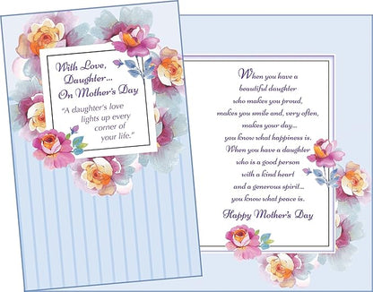 Chuck's Card-O-Rama - Mother's Day For Daughter Card - MADE in USA Greeting Card - Premium Card Stock, Envelope Included - 5" x 7.75" - Packaged in Extra Sturdy Mailer - 34071
