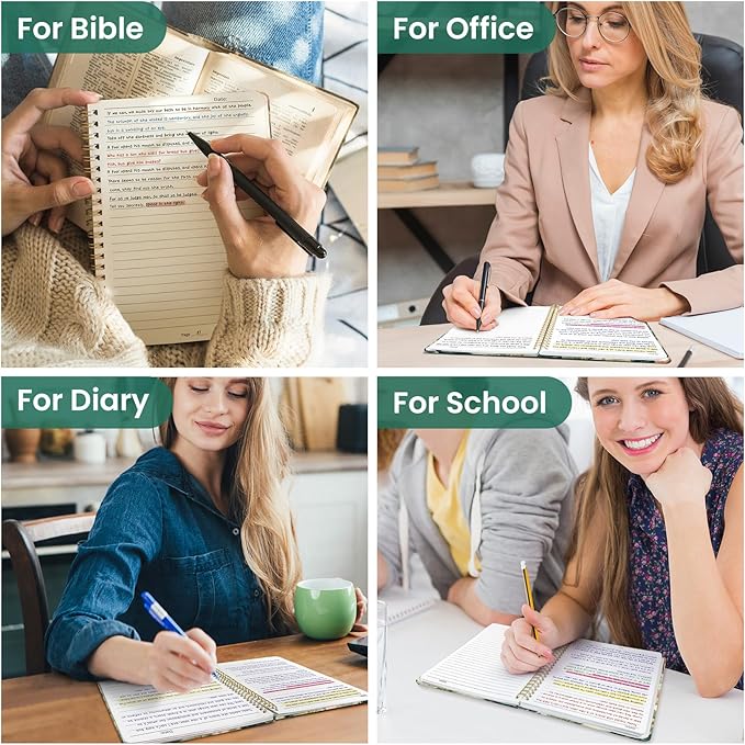 Lined Spiral Journal Notebook for Women, Pretty A5 College Ruled Hardcover Notebook for Work & Note Taking, Cute Aesthetic Journal for Writing, 140 Pages, Misty Woods