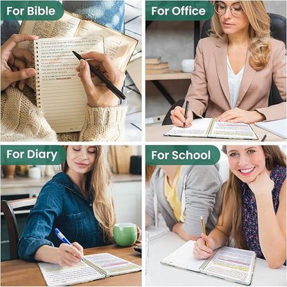 Lined Spiral Journal Notebook for Women, Pretty A5 College Ruled Hardcover Notebook for Work & Note Taking, Cute Aesthetic Journal for Writing, 140 Pages, Misty Woods