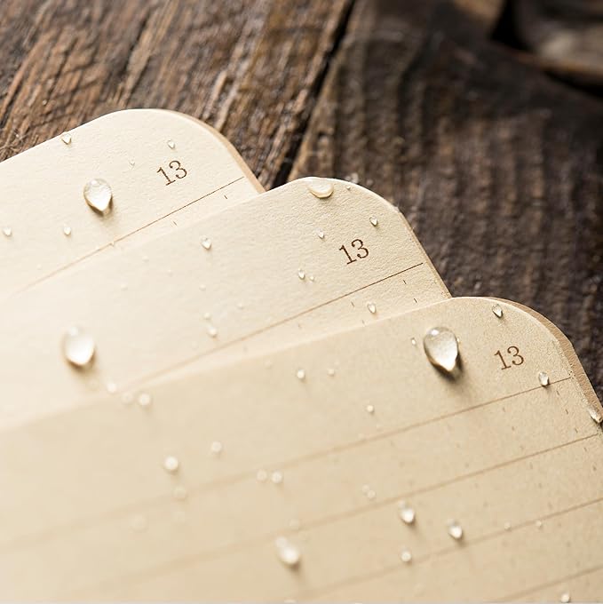 Rite in the Rain Weatherproof Mini-Stapled Notebook, 3 1/4" x 4 5/8", Tan Cover, Universal Pattern, 3 Pack (No. 971TFX-M)