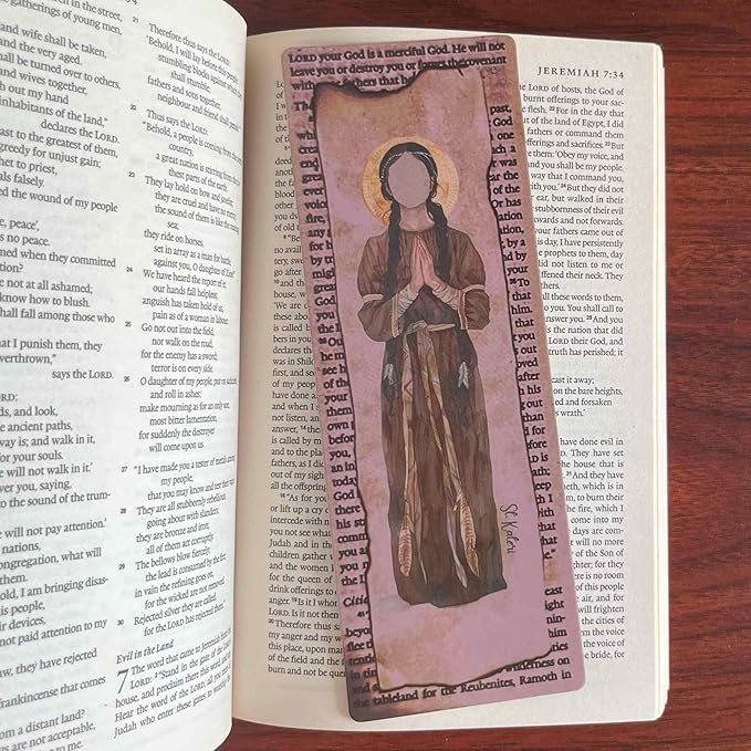 Thinkor Bible Bookmark, 10 PCS Christian Religious Gift, Vintage Background, Double-Sided Printing & Laminated (Catholic 10 PCS)