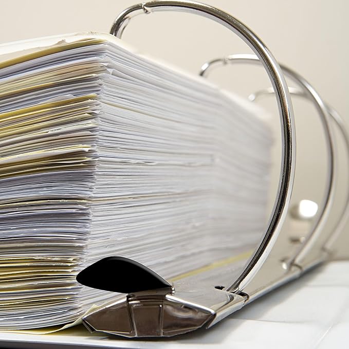 4 Pack of 2.5” Smooth Opening Angle D-Ring View White Binders, Professional Presentation Folder for Standard Pages with Inside Pockets, and Customizable Clear View Binder PVC-Free