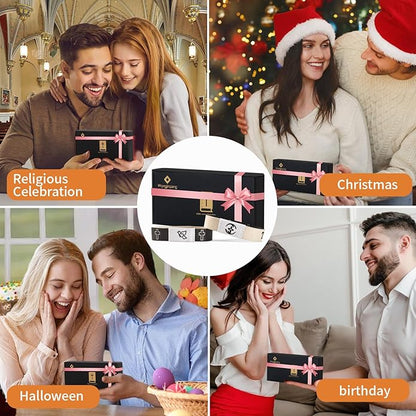 2 Pcs Bible Verse Bracelets，Daily Bible Verse Bracelet，Prayer Hope Bible Bracelets, Christian Gifts for Women , Graduation Gift，Inspirational Religious Gifts, Comes With A 35-inch Ribbon Bow