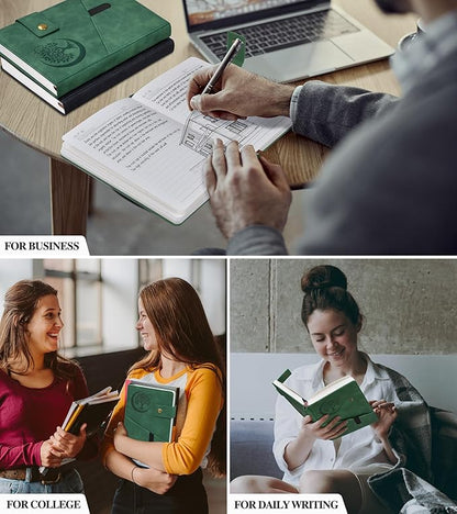 Lined Journal Notebook for Men, A5 Leather Journals for Writing Women, Hardcover Notebooks for Work,School,Note Taking,Travel,Business,Personal daily Diary,200 Page College Ruled (5.9" x 8.4")