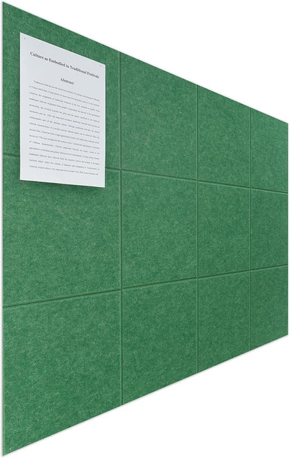 Large Felt Bulletin Board(48" x 36"),Cork Board Alternative,12 Pack Felt Wall Tiles with Safe Removable Adhesive Tabs,Notice Pin Board/Message Board/Vision Board for Office, School & Home