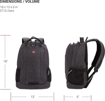 SwissGear Cecil 5505 Laptop Backpack, Charcoal, 18-Inch