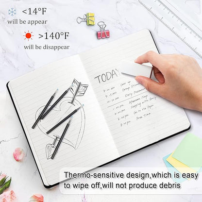 Vanstek 12 Black Erasable Gel Pen Refills, Gel Ink Refills Compatible with FriXion & Friction Erasable Pens, Fine Point 0.7 mm, Perfect for Writing Planner & Crossword Puzzles