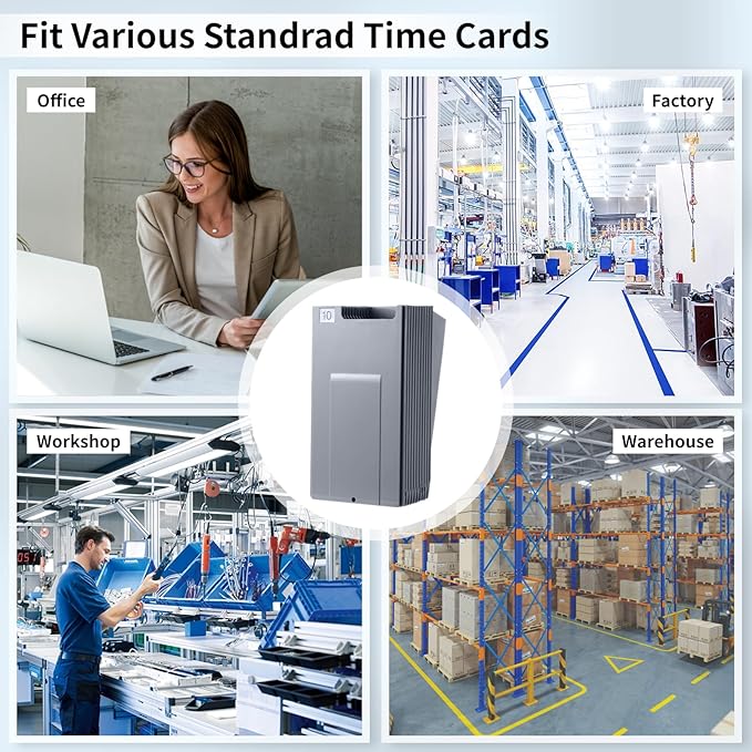 Time Card Holder, 10-Slot Attendance Card Rack, Easy to Hang, Retractable Time Card Wall Holder Rack with Number Labels 01-10