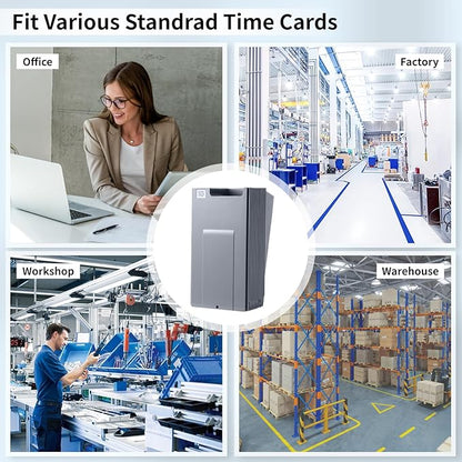 Time Card Holder, 10-Slot Attendance Card Rack, Easy to Hang, Retractable Time Card Wall Holder Rack with Number Labels 01-10
