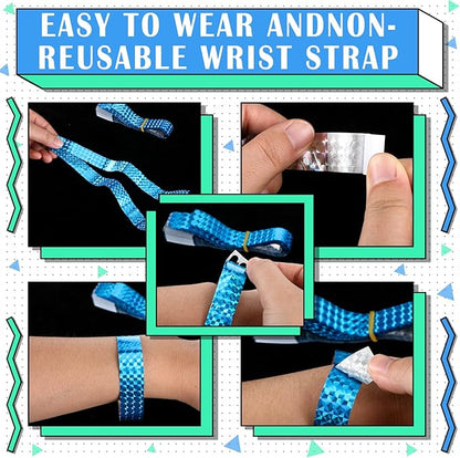 Epakh 600 Pcs Paper Wristbands Neon Wrist Bands Waterproof Handbands for Events Lightweight Concert Wristbands Neon Colored Adhesive Wrist Band for Party