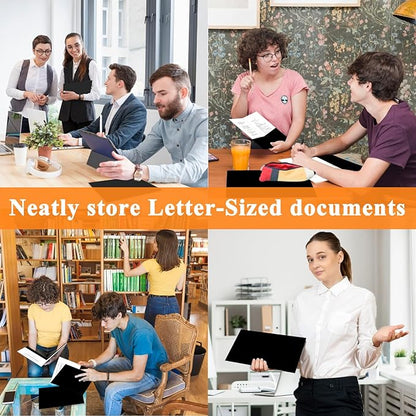 50Pcs Black Two-Pocket Heavyweight File Folder,Letter Size,Paper File Folder for School Office Home Bussines