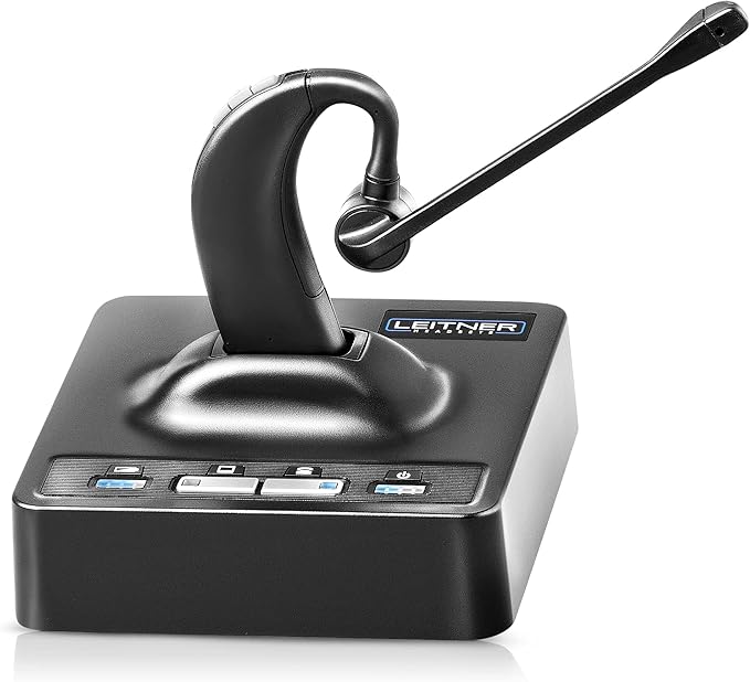 Leitner LH280 2-in-1 Wireless DECT Headset with Mic – Computer and Telephone Compatible – NOT Bluetooth – 5 Year Warranty