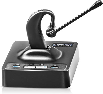 Leitner LH280 2-in-1 Wireless DECT Headset with Mic – Computer and Telephone Compatible – NOT Bluetooth – 5 Year Warranty