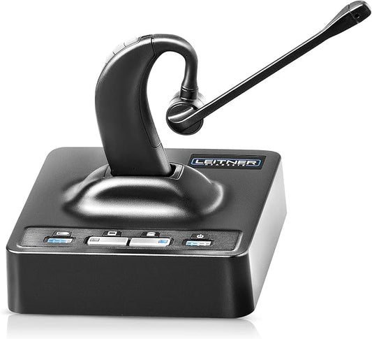 Leitner LH280 2-in-1 Wireless DECT Headset with Mic – Computer and Telephone Compatible – NOT Bluetooth – 5 Year Warranty