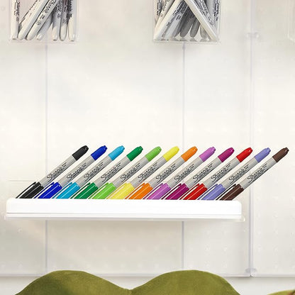 Sharpie Brush Twin Permanent Markers, Brush Tip Marker and Ultra Fine Tip Marker, Assorted, 12 Count