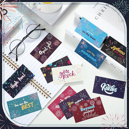 Yeaqee 240 Pcs Employee Appreciation Kudos Cards Funny Blank Back Motivational Card Encouragement Thank You Note Recognition Card for Teacher College Affirmation Gift(Flame)