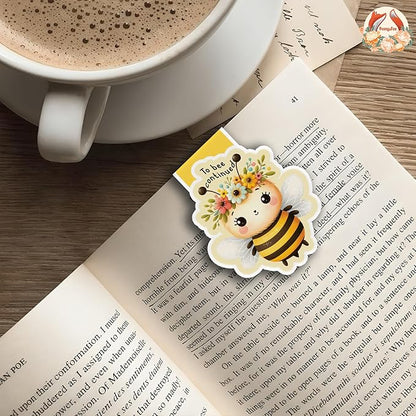 (2Pcs) to Bee Continued Magnetic Bookmark Book Page Markers Gift for Reading Lover Nerd Book Addict Bookish Reader Student Teacher Office Stationery - Size 3"x2.5" When Folded