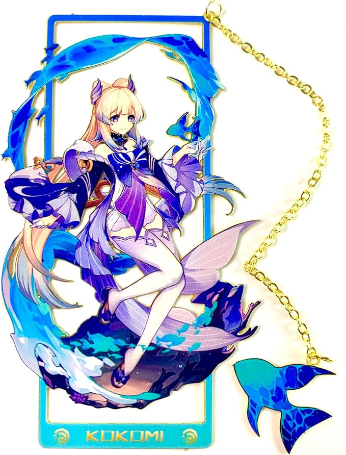 Metal Bookmarks - Genshin Impact Kokomi Brass Bookmarks with 3D Display Box - Perfect Birthday Gifts for Book Lovers