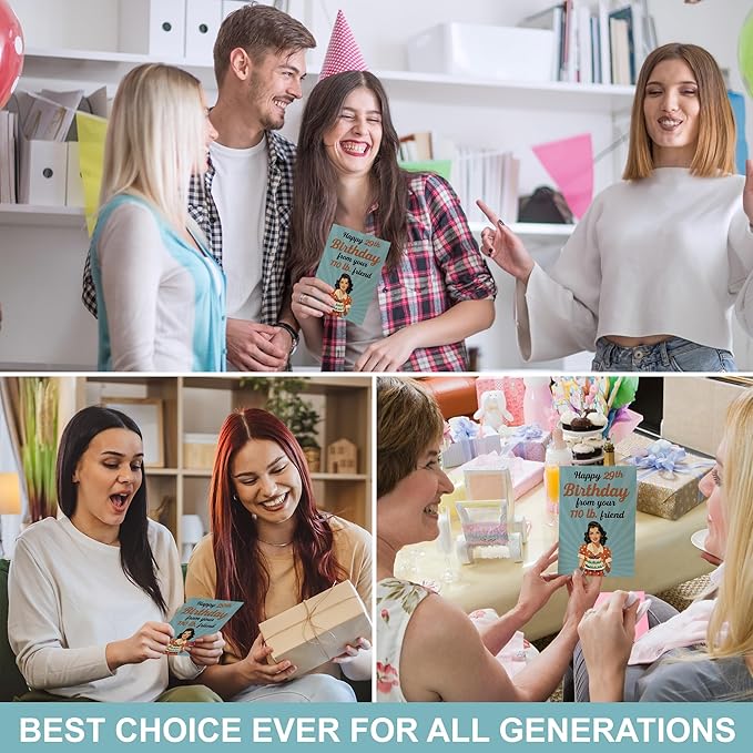 Funny Birthday Card for Women (5"x7") - Best Friend Birthday Gift for Her - Funny Gifts Happy 29th, 30th, 40th, 50th, 60th, 70th Birthday Card for Women, Her, Bestie and Friendship