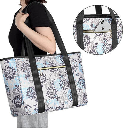 CURMIO Work Tote Bag for Women, Utility Work Bag with Pockets and Compartments for Laptop, Dandelion (Bag Only, Patent Design)