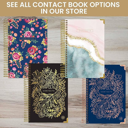 bloom daily planners New Address Book with Alphabetical Tabs - Hardcover Contact Book & Password Book Organizer for Addresses, Phone Numbers, Birthdays & Anniversaries (6” x 8.25”) - Marble