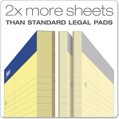 Ampad Evidence Dual Pad, Narrow/Margin Ruled, Size 8.5 x 11.75 Inches, Canary Paper, 100 Sheets Per Pad (20-246),
