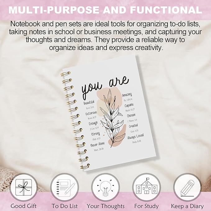 Inspirational Christian Notebook - Christian Gifts Journal, Daily Prayer Journal, Spiral Bible Notebook, Christian Gifts Journal, Spiritual Journal for Women, 5.5x8.3 Inches