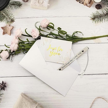 Never Forget That I Love You Bookmark，Metal Engraved Bookmark for Woman or Men Gifts for Reader Book Mark，Birthday Thanksgiving Christmas Valentine's Day Retirement Gifts…