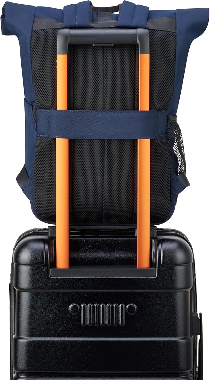 Jeep JS016D Rolltop Travel Backpack, Navy, 17" Laptop