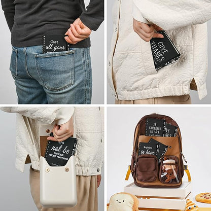 INSADA Christian Prayer Journal Spiral Black Notebooks Bulk Small Notepad with Pens - Small Notepads (4.13”x5.43”) - Easter Gifts for male, Church Members & Bible Study Groups (30 sets Black)