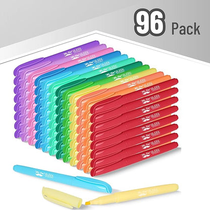 Mr. Pen- Highlighter Set, 96 Pack, Pastel Highlighters Chisel Tip, Bulk Highlighters Assorted Colors, Colored Highlighters Bulk, Highlighters No Bleed, Colorful Highlighters Pastel, Highlighter Pens