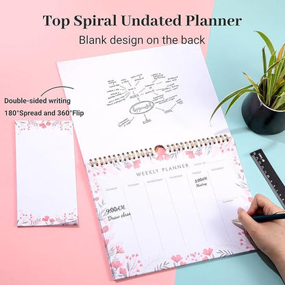 Yoment Weekly Planner Notepad 8.5x11 Weekly To Do List Notepad 52 Weekly Desk Planner Calendar Hangble Undated Weekly Planning Pad for Work,Home,School,Ofiice Supplies,Matching 44 Notepad,Pink