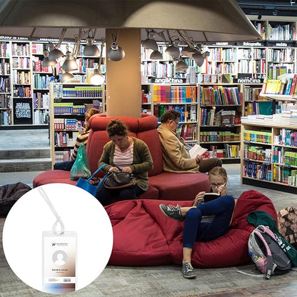 100 Pieces 10 Mil 2 1/2" x 4 1/4" Laminating Pouches with Slot Hole Printable Luggage Tags Clear Thermal Laminate Pouch Tags Kit Resealable for Work Permits Pass Cards Student ID Cards (100, 10 Mil)