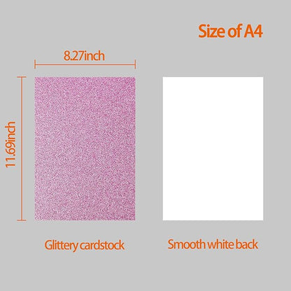 Simetufy Glitter Cardstock, 40 Sheets in 20 Colors, Premium Cardstock for Cricut, Crafts and DIY Projects, Sparkly Paper for Card Making, 250 GSM
