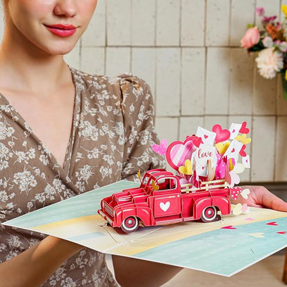 Paper Love 3D Loads of Love Pop Up Card, With Detachable Popup Keepsake, Gift for Birthday, Anniversary, All Occasion - Oversized 10" x 7" Cover - Includes Envelope and Note Tag