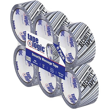 Aviditi Tape Logic Security Packing Tape Printed with, "Security Tape", 2 Inch x 110 Yards, 2.5 Mil Thick, for Identification of Tampered Packages (6 Rolls)