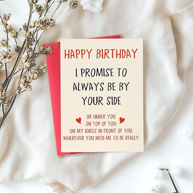 Funny Birthday Card for Him, Romantic Birthday Gift for Husband, Boyfriend, Fiance, Naughty Greeting Card for Men, 5x7 Inch with Envelope