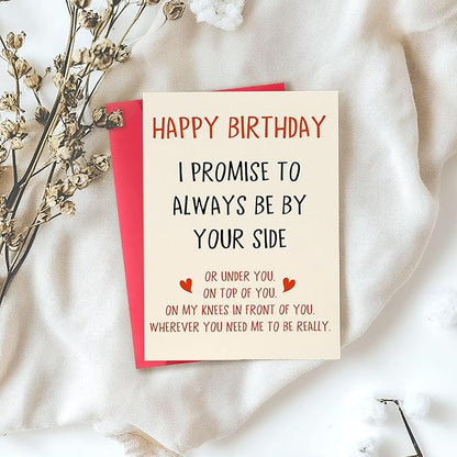 Funny Birthday Card for Him, Romantic Birthday Gift for Husband, Boyfriend, Fiance, Naughty Greeting Card for Men, 5x7 Inch with Envelope