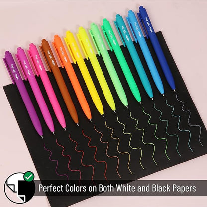 Mr. Pen- Retractable Gel Pens, 12 Pack, Bright Color Ink Gel Pens, Gel Pens Fine Point 0.7mm, Retractable Pens, Cute Pens, Gel Ink Pens, Aesthetic Pens for Journaling Fine Tip Pens