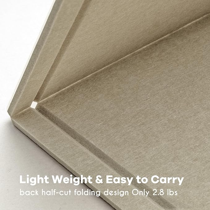 Large Bulletin Board - 48 x 36 Inches, Decorative Felt Pin Board for Wall - 4' x 3' Foldable Photo Display Board with Self-Adhesive Tape, Includes 20 Push Pins - Desert Brown