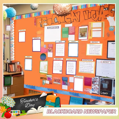 90 Pcs Science Fair Board Supplies 60 Trim Scalloped Bulletin Board Borders 24 Presentation Board Subtitles 6 Science Fair Titles for Classroom Display Boards (Watercolor)