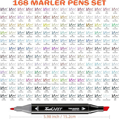 Alcohol Markers, 168 Colors Dual Tip Art Markers, Drawing Markers, Coloring Marker for Kids Sketching Adult Coloring