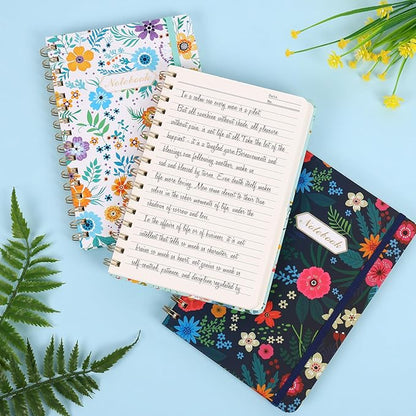 LABUK 5.6 x 8.4 Inches Spiral Notebook, 3 Pack 160 Pages Hardcover Spiral Journal, Suitable for Gifts, Women, Work, Office and School Supplies.