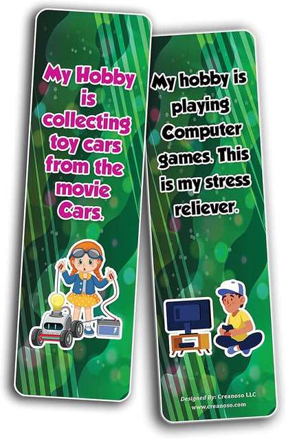 Creanoso My Hobbies Bookmarks (2-Sets X 6 Cards) – Daily Inspirational Card Set – Interesting Book Page Clippers – Great Gifts for Adults and Professionals
