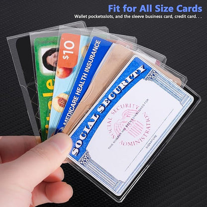 10 Pack Social Security Card Protector/Medicare Card Protector Sleeve/Social Security Card Holder/Credit Card Sleeves/Protective case for Drivers License、Credit Card 、SSN Card，3.8x2.32in., Clear